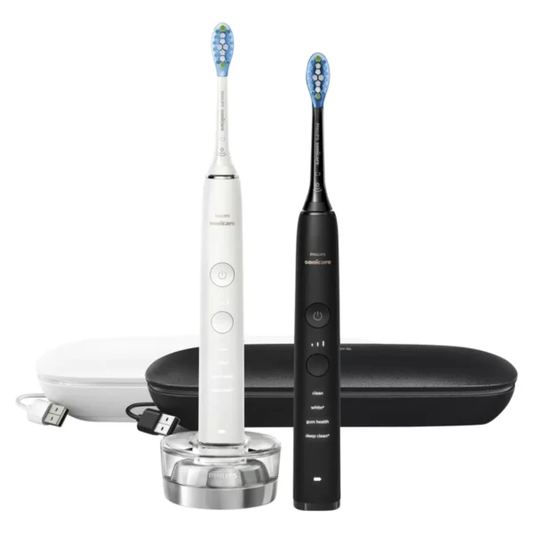 Philips Sonicare DiamondClean 9000 Black & White Electric Toothbrush 2 Pack HX9914/60