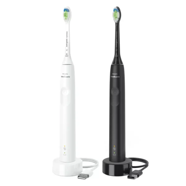 Philips Sonicare 3100 Black & White Electric Toothbrush Bundle HX3676/34